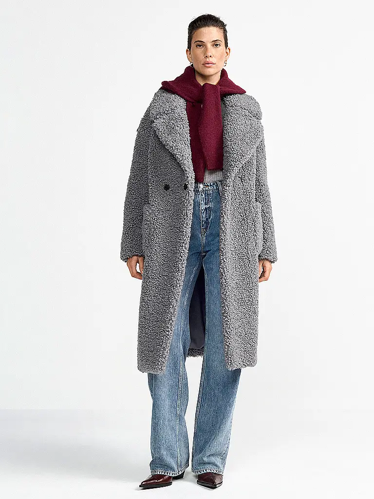 RICHROYAL | Mantel in Felloptik  | Grau