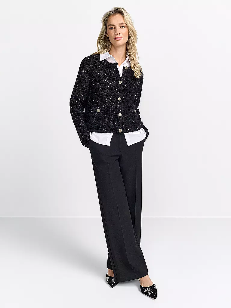 RICHROYAL | Strickjacke Boxy Fit | Schwarz