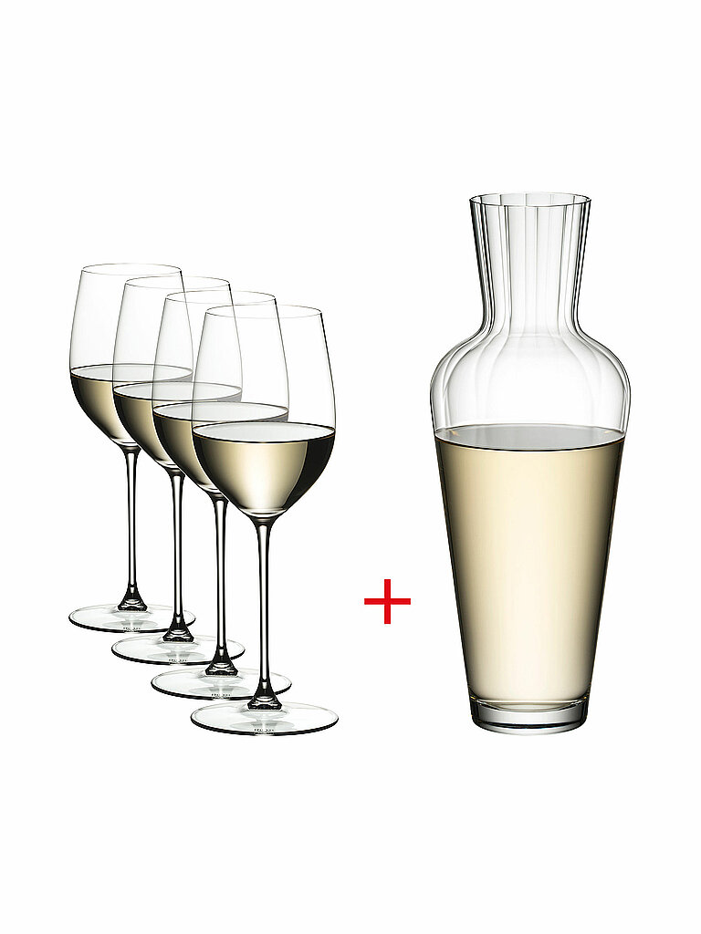 Riedel Veritas Riesling Zinfandel Mosel Decanter & Set Of 4 Glasses