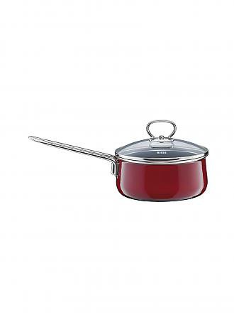 RIESS | Steilkasserolle mit Glasdeckel NOUVELLE 16cm/1l Rosso