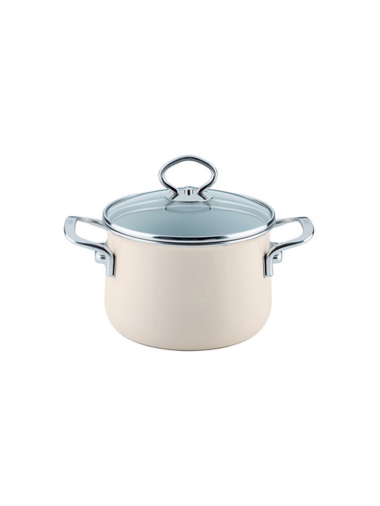 RIESS Olla para carne con tapa de cristal NOUVELLE 20cm/4l Avorio beige