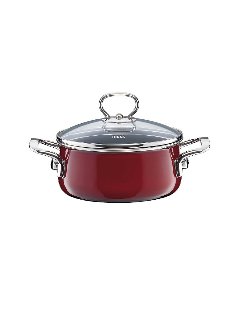 RIESS Cacerola con tapa de cristal NOUVELLE 24cm/4l Rosso rojo oscuro