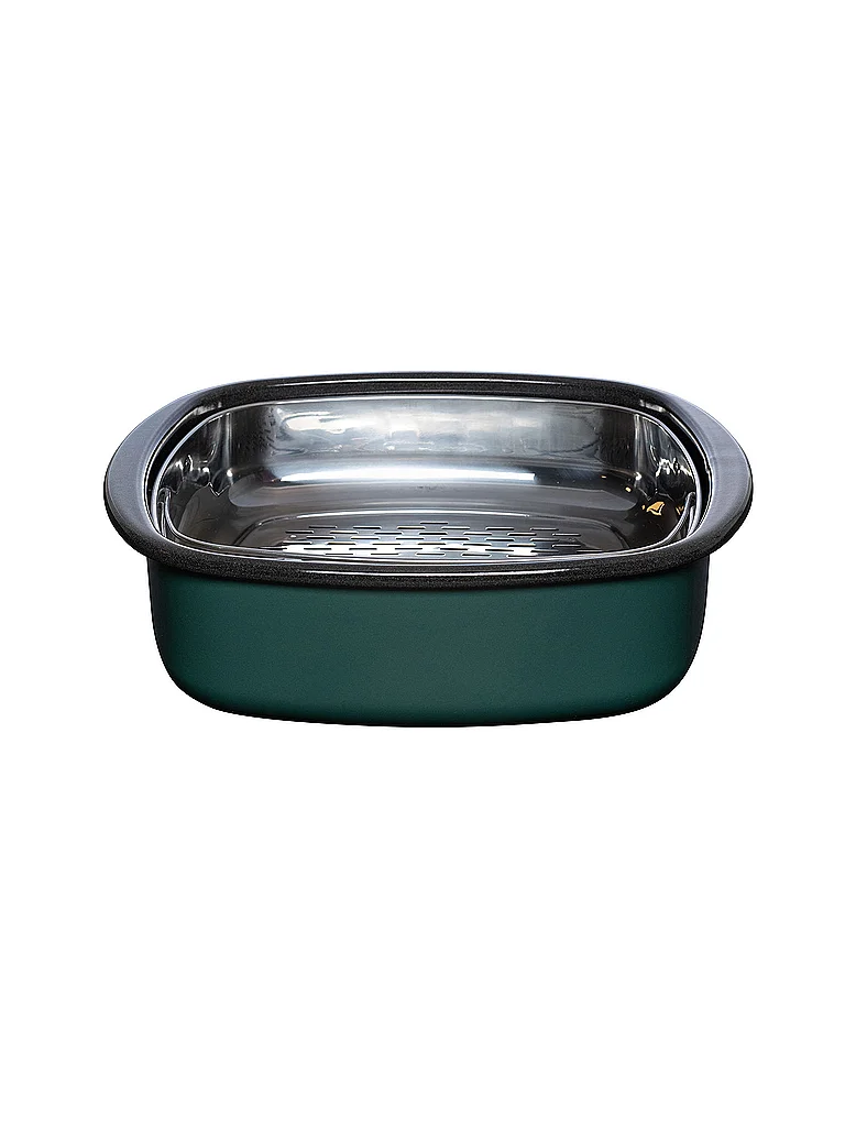 RIESS Vaporera con tapa de cristal e inserto de cocción al vapor, 3 piezas. TEAL Blaugruen gasolina