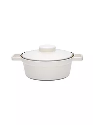 RIESS | Emaille Kasserolle mit Deckel "Aromapot - Truehomeware" 24cm 2l | weiss