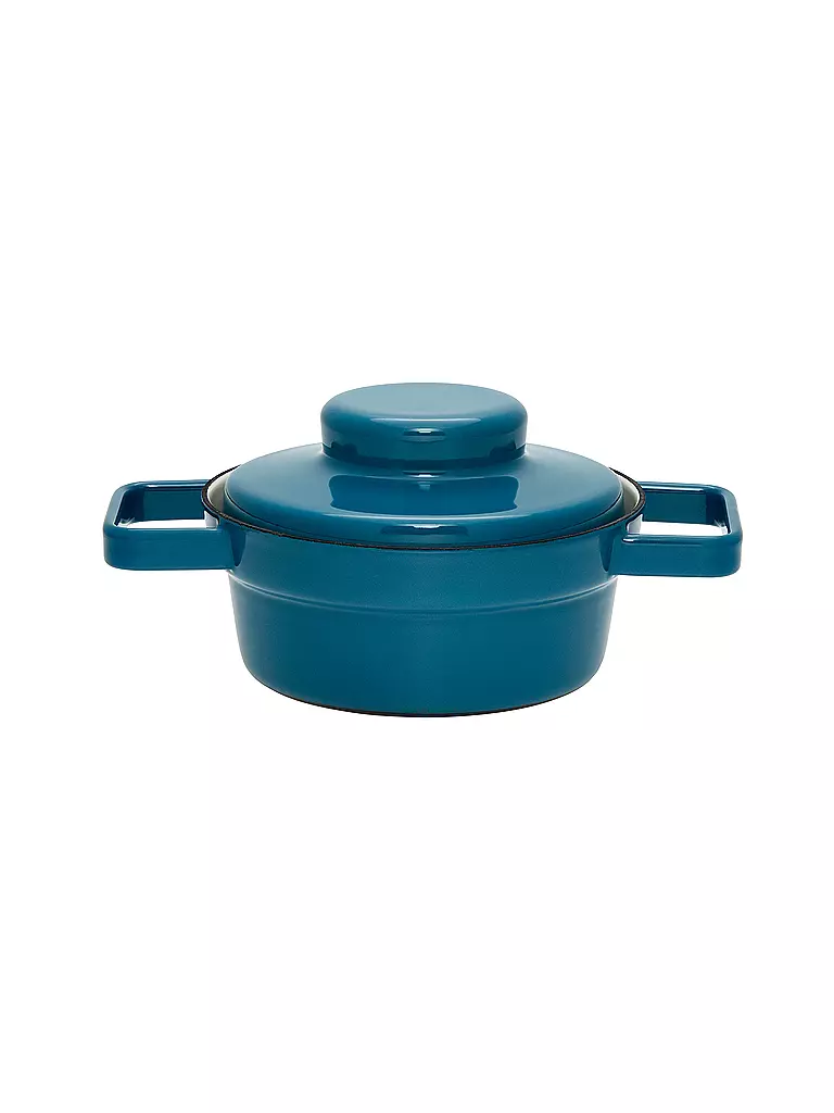 RIESS | Emaille Kasserolle mit Deckel "Aromapot - Truehomeware" 16cm 0,5l | blau