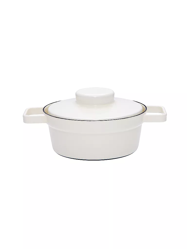 RIESS | Emaille Kasserolle mit Deckel "Aromapot - Truehomeware" 20cm 1,2l | weiss