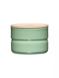 RIESS | Frischhaltedose - Emaille Vorratsdose mit Eschenholz-Deckel "Truehomewear"  6cm 230ml | grün