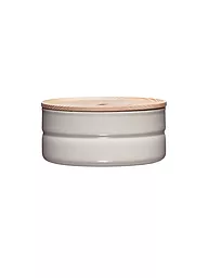 RIESS | Frischhaltedose - Emaille Vorratsdose mit Eschenholz-Deckel "Truehomewear"  6cm 615ml | grau