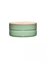 RIESS | Frischhaltedose - Emaille Vorratsdose mit Eschenholz-Deckel "Truehomewear"  6cm 615ml | grün