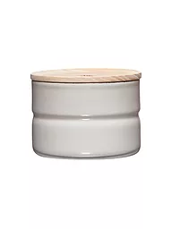 RIESS | Frischhaltedose - Emaille Vorratsdose mit Eschenholz-Deckel "Truehomewear"  6cm 230ml | grau