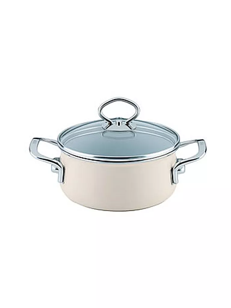 RIESS | Kasserolle mit Glasdeckel NOUVELLE 16cm/1l Avorio | beige