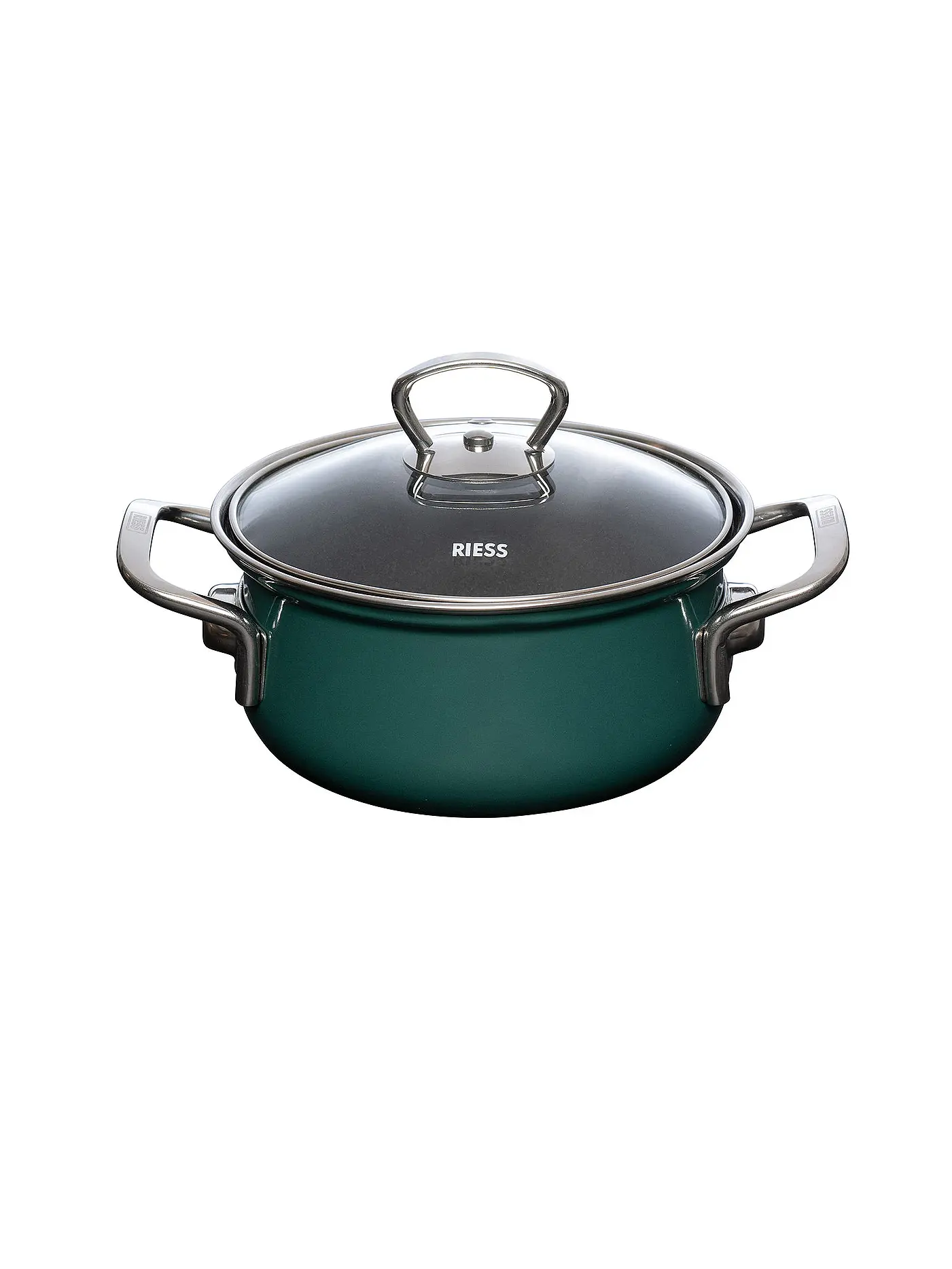RIESS | Kasserolle mit Glasdeckel TEAL 16cm/1l Blaugruen | petrol