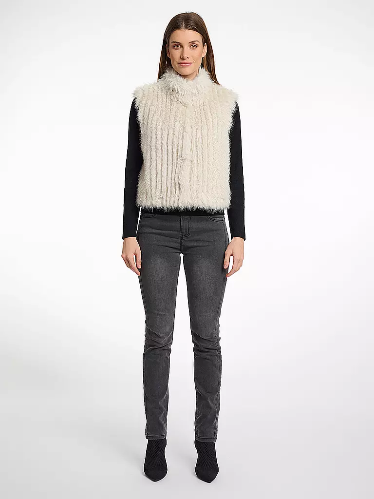 RINO&PELLE | Gilet in Felloptik DAVA | creme