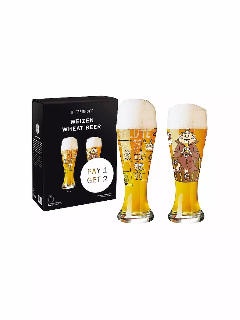 RITZENHOFF | Biergläser Set 2er Weizenbier 2x645ml | bunt