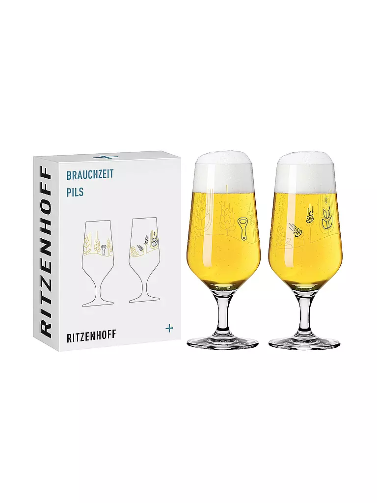 RITZENHOFF | Bierglas 2-er Set BRAUCHZEIT PILS #11 und #12 Sonja Eikler 2024 | bunt