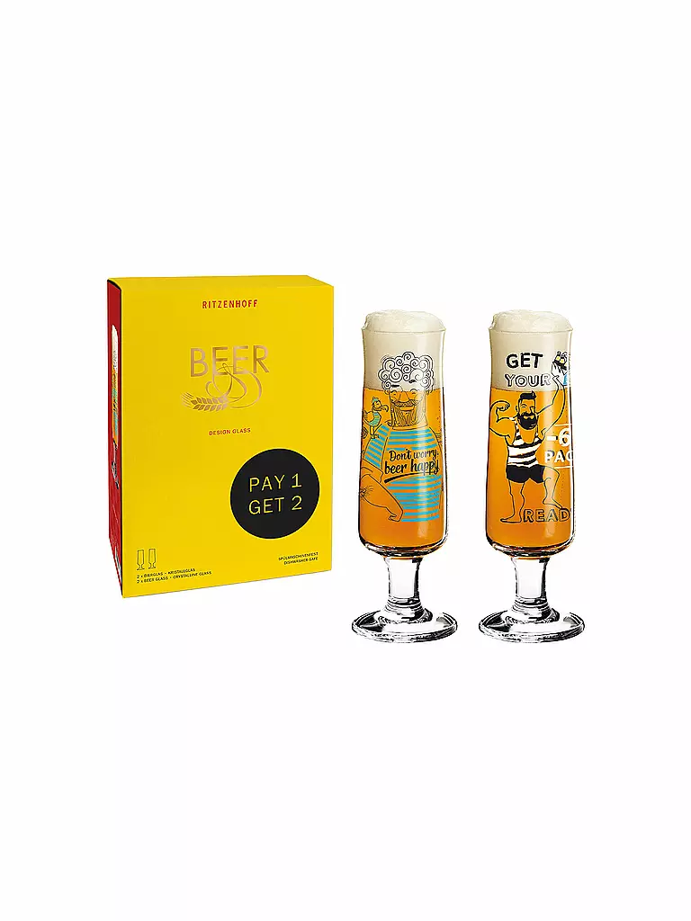 RITZENHOFF | Bierglas 2er Set Beer 390ml | bunt
