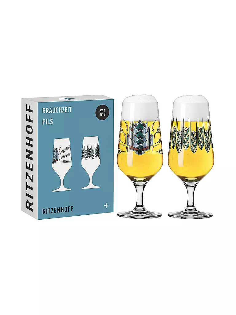 RITZENHOFF | Bierglas 2er Set Brauchzeit Andreas Preis 2023 | hellblau