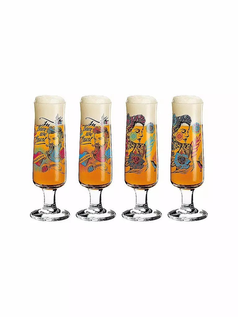 RITZENHOFF | Bierglas 4er Set Pils Werner Bohr | bunt