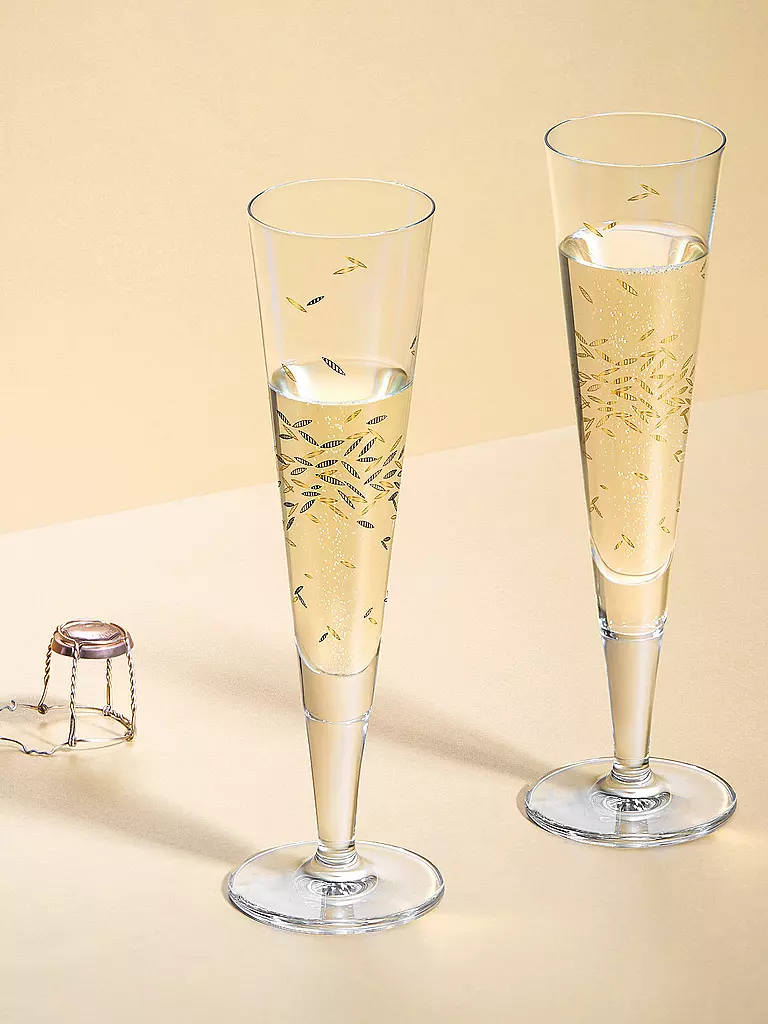 RITZENHOFF | Champagner Glas 2er Set GOLDNACHT Duett | gold
