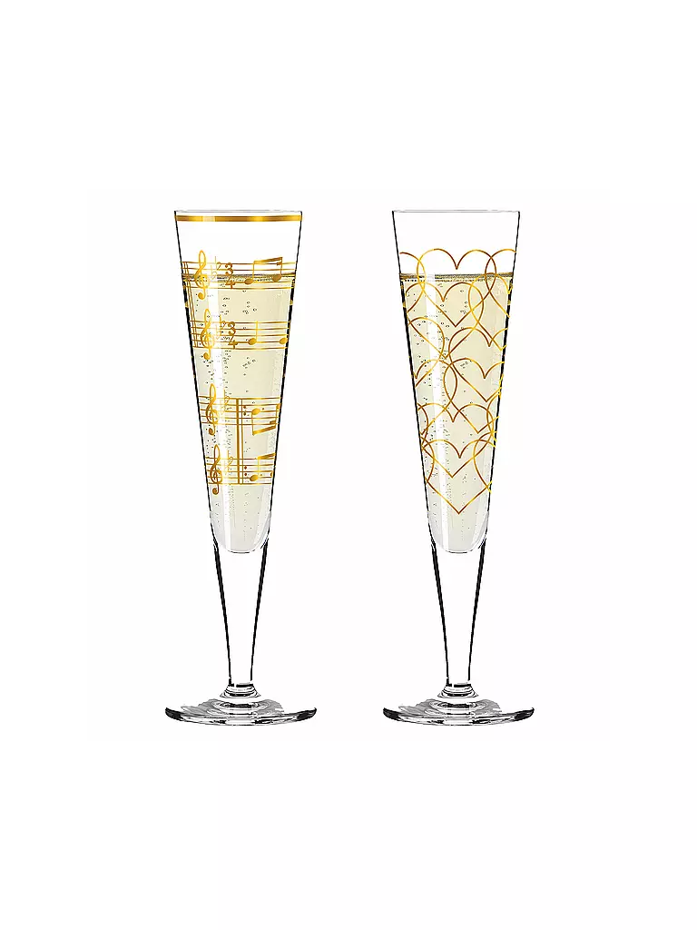 RITZENHOFF | Champagnerglas 2-er Set Goldnacht Champus #23 Nathalie Jean, Rurik Mahlberg 2023 | gold