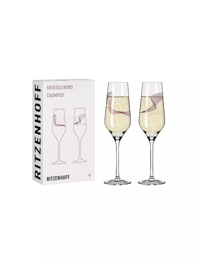 RITZENHOFF | Champagnerglas 2er Set Kristallwind Romi Bohnenberg 2021 | rosa