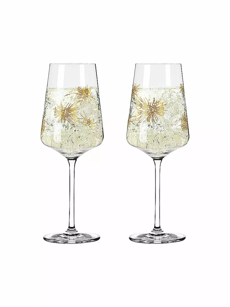 RITZENHOFF | Champagnerglas Set 2er " Champus on Ice " Kristallreif 2x400ml | gold