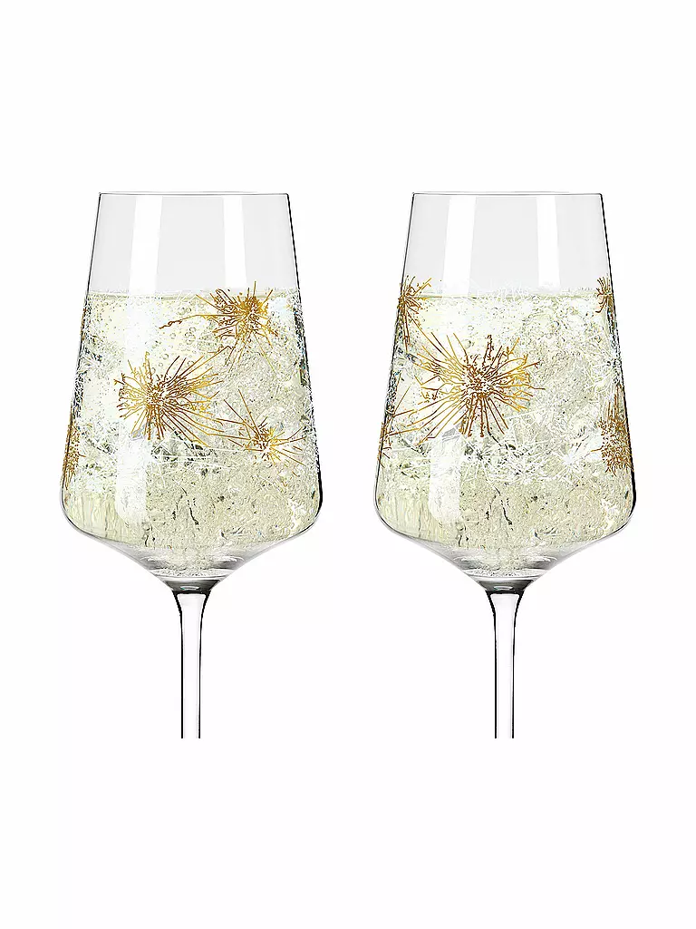 RITZENHOFF | Champagnerglas Set 2er " Champus on Ice " Kristallreif 2x400ml | gold