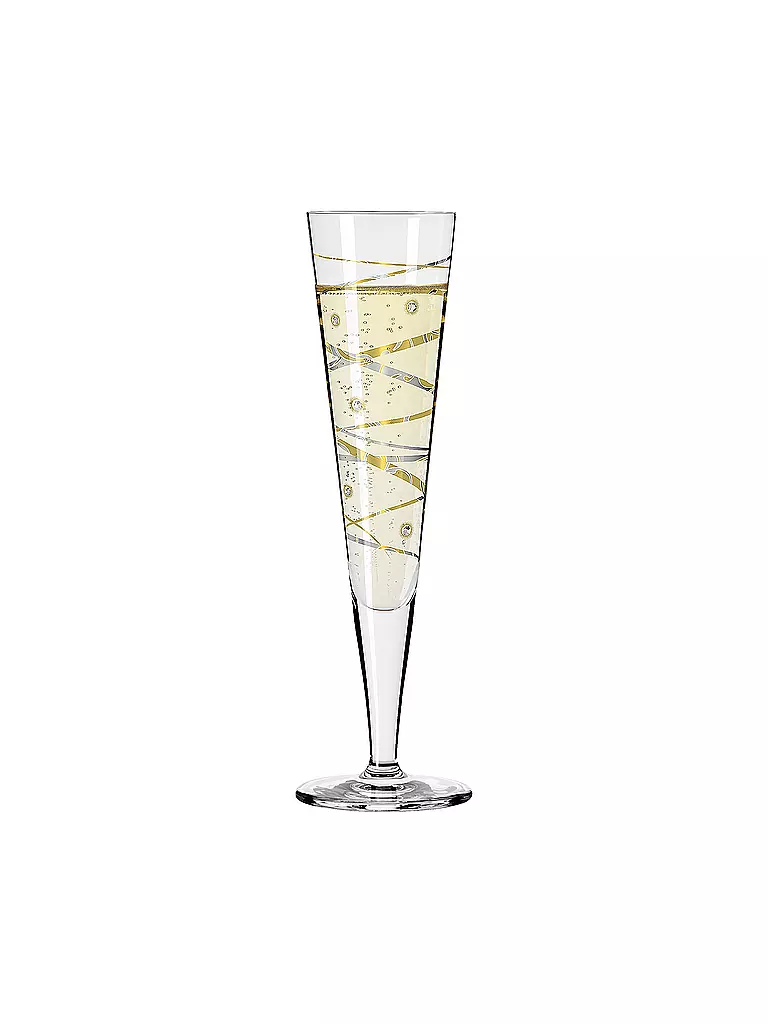 RITZENHOFF | Champus Celebration Glass 2021 mit echten Swarovski-Steinen | gold