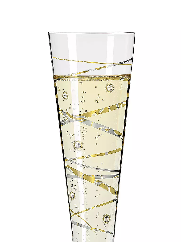 RITZENHOFF | Champus Celebration Glass 2021 mit echten Swarovski-Steinen | gold