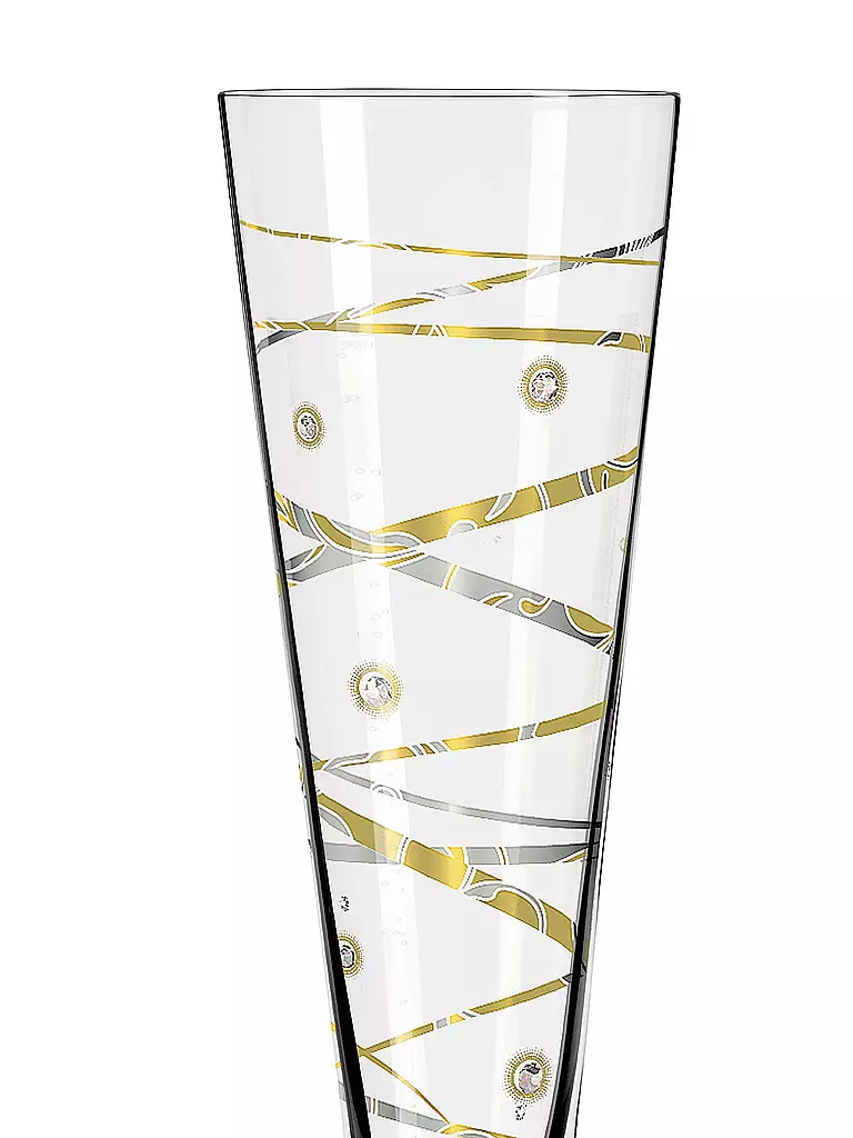 RITZENHOFF | Champus Celebration Glass 2021 mit echten Swarovski-Steinen | gold