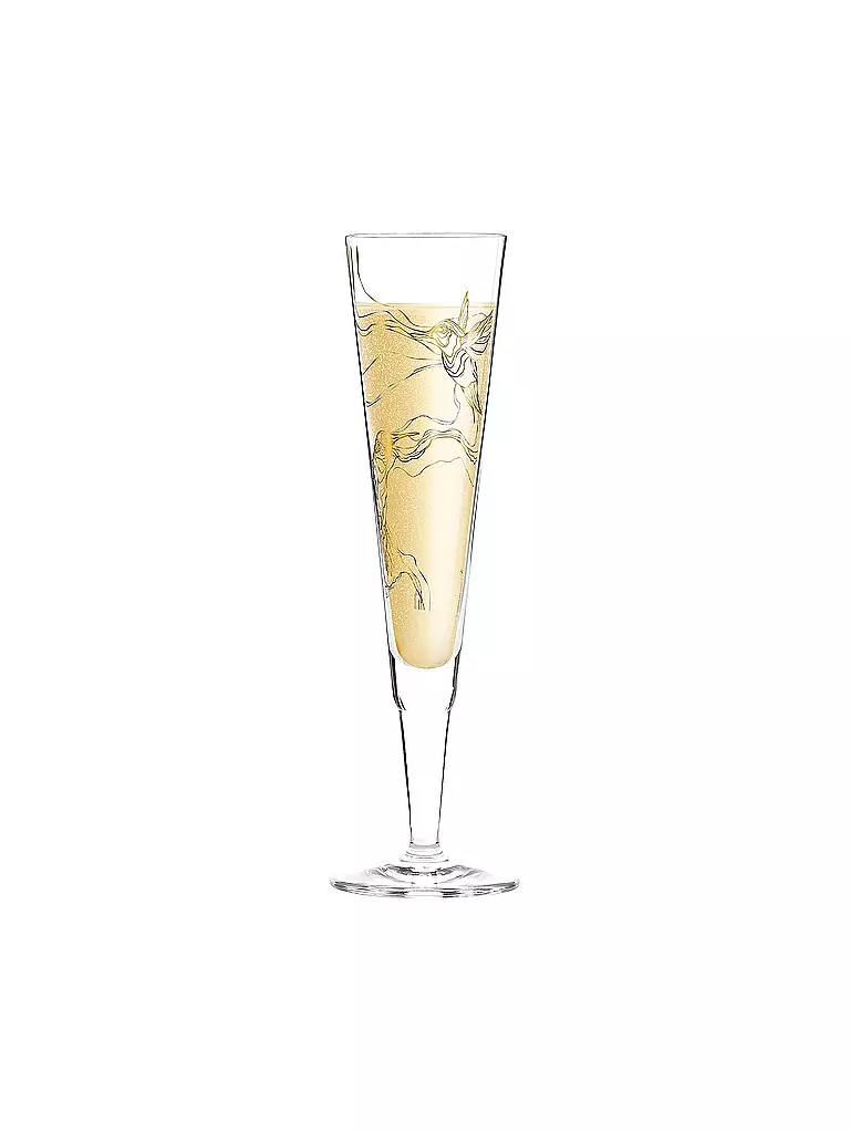 RITZENHOFF | Champus Champagnerglas von Marvin Benzoni (Hummingbirds) | gold