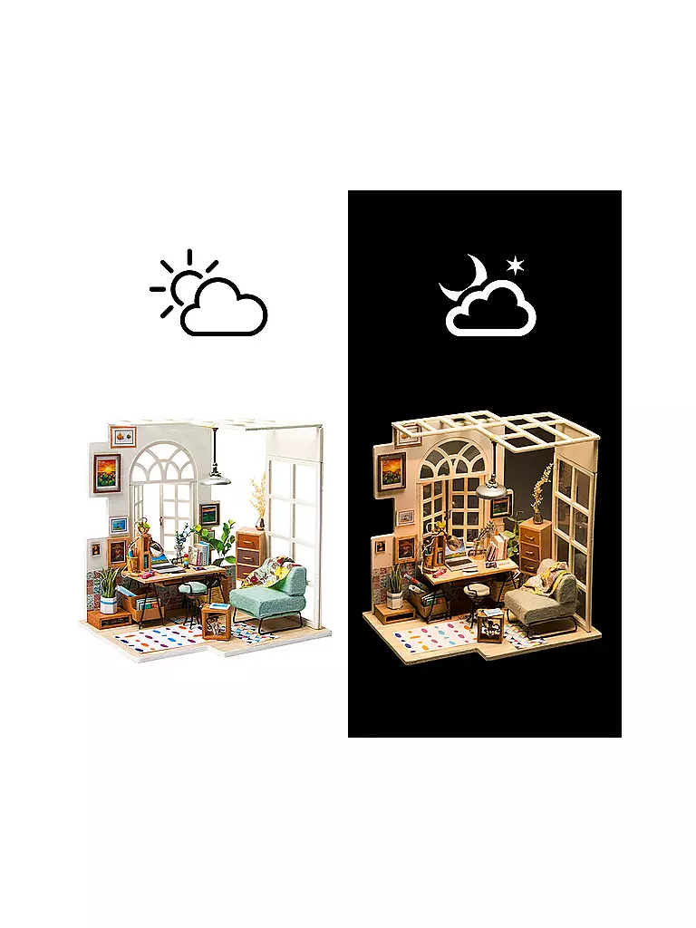ROBOTIME | 3D Konstruktion - SOHO time DGM01 DIY Miniature Home Office Studio Kit | keine Farbe