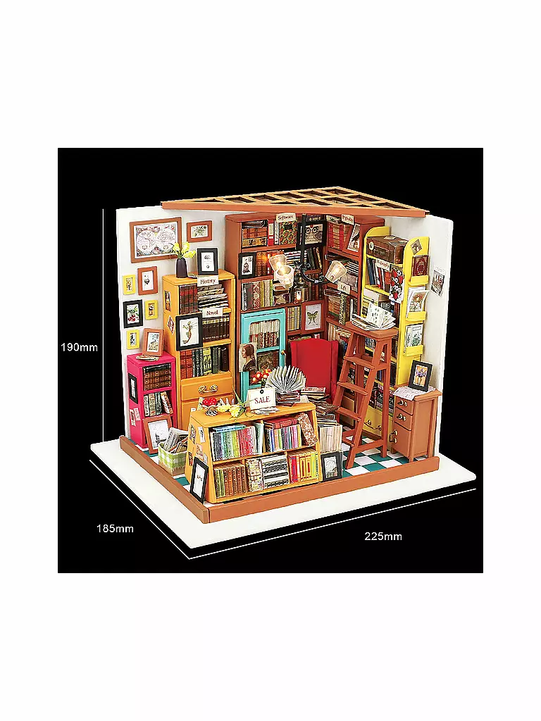 ROBOTIME | Sam's Study DG102 Library DIY Miniature | keine Farbe