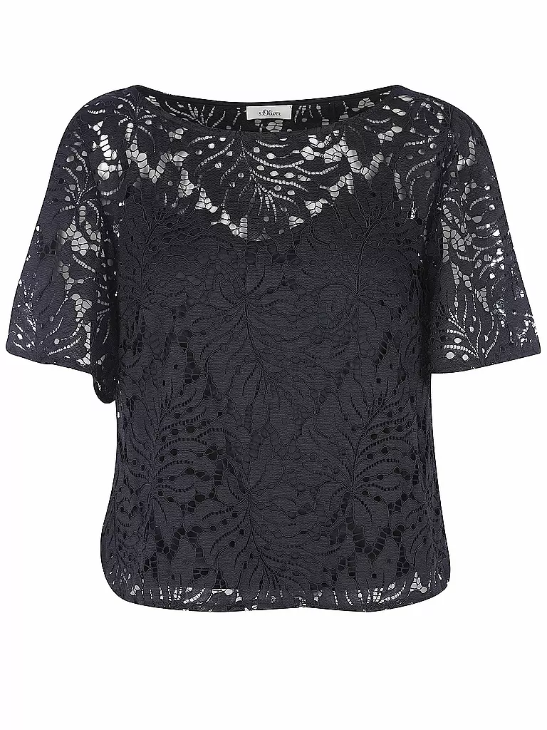 S.OLIVER BLACK LABEL | Bluse mit Spitze | blau