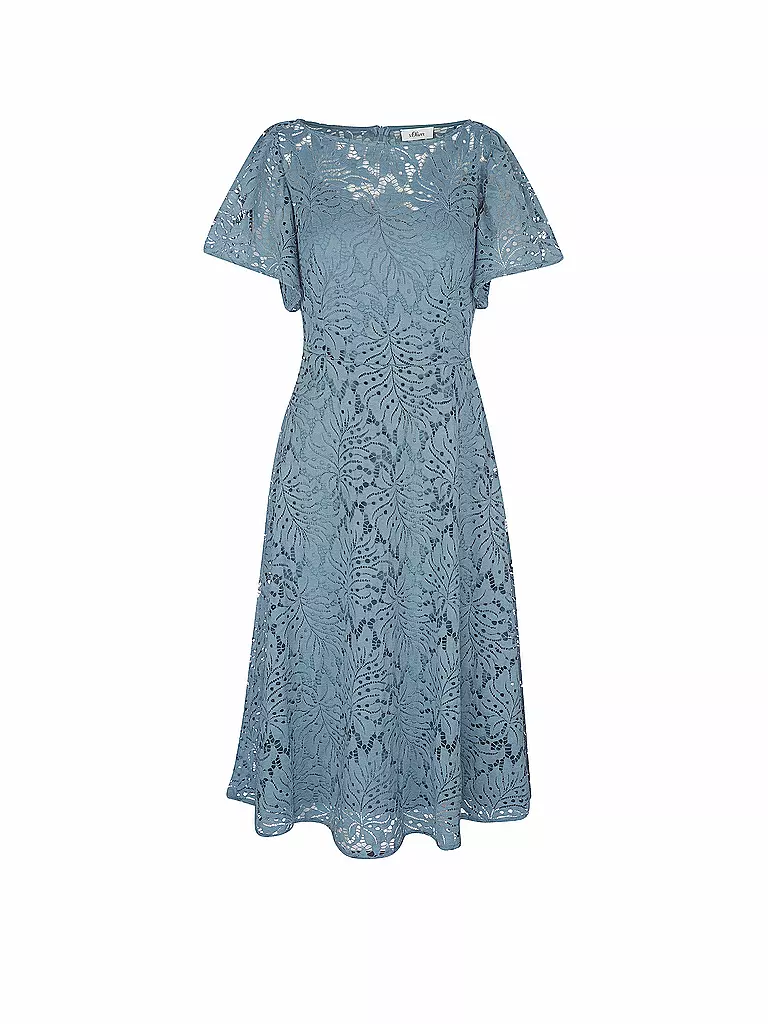 S.OLIVER BLACK LABEL Kleid mit Spitz petrol | Jerseykleider