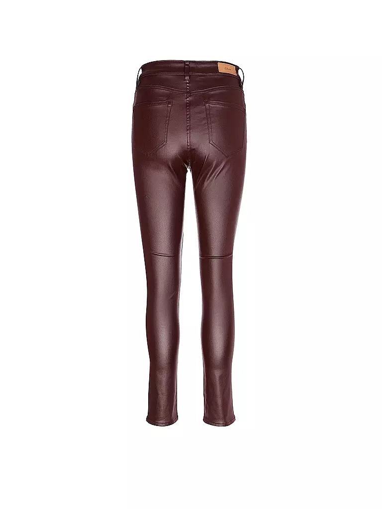 S.OLIVER | Hose in Lederoptik High Rise Skinny  | dunkelrot