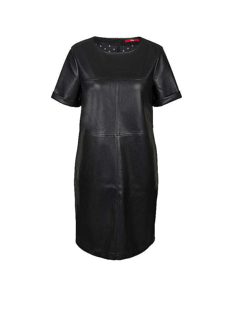 S.OLIVER Kleid in Lederoptik schwarz | 34