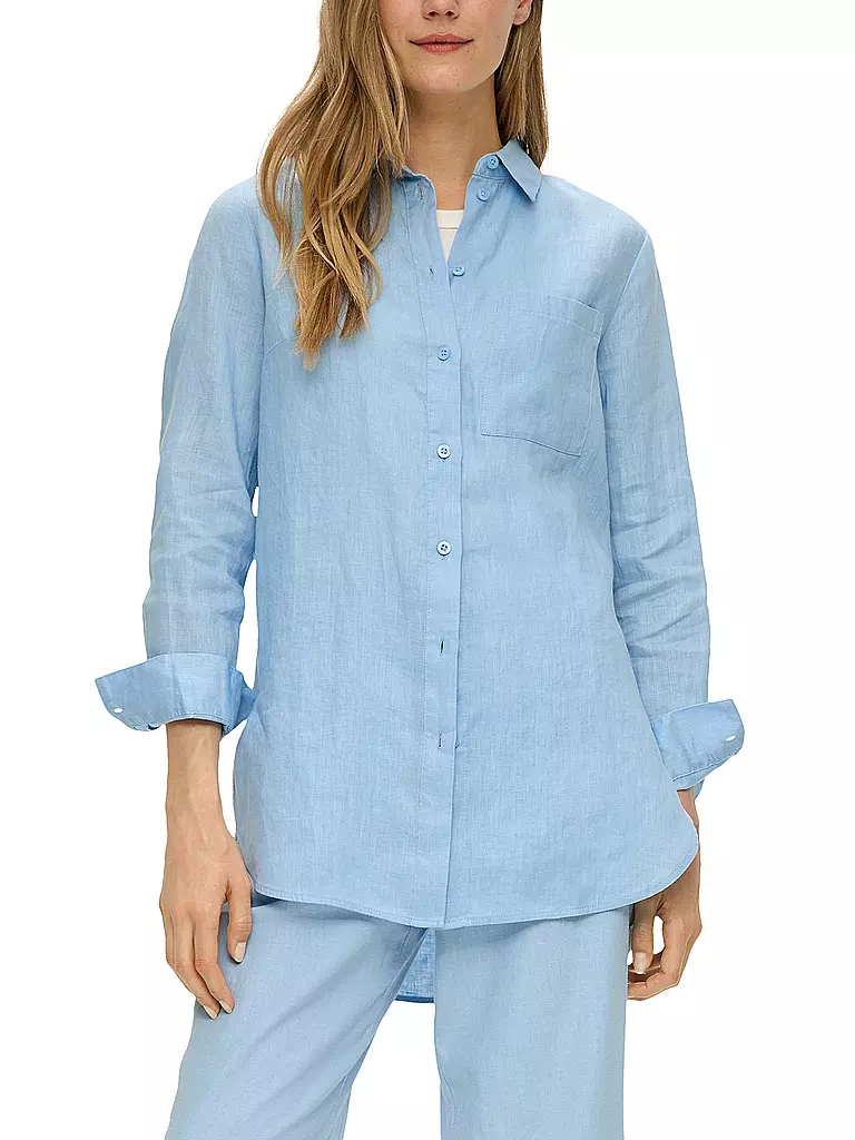 S.OLIVER | Leinenbluse  | blau