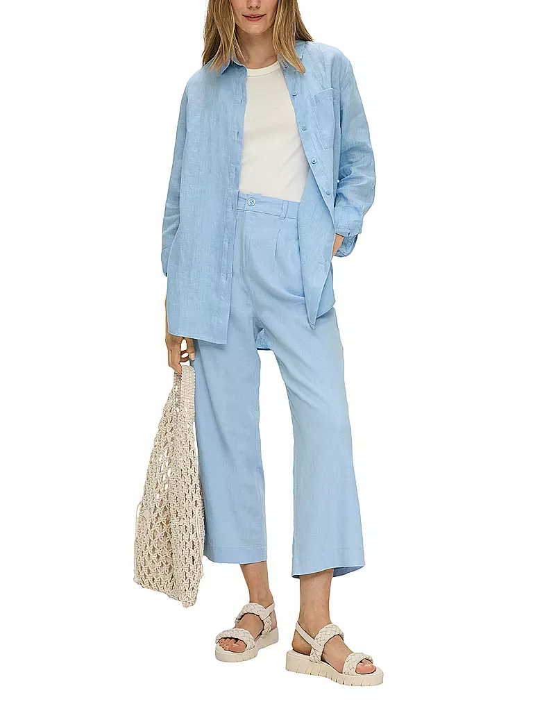 S.OLIVER | Leinenbluse  | blau