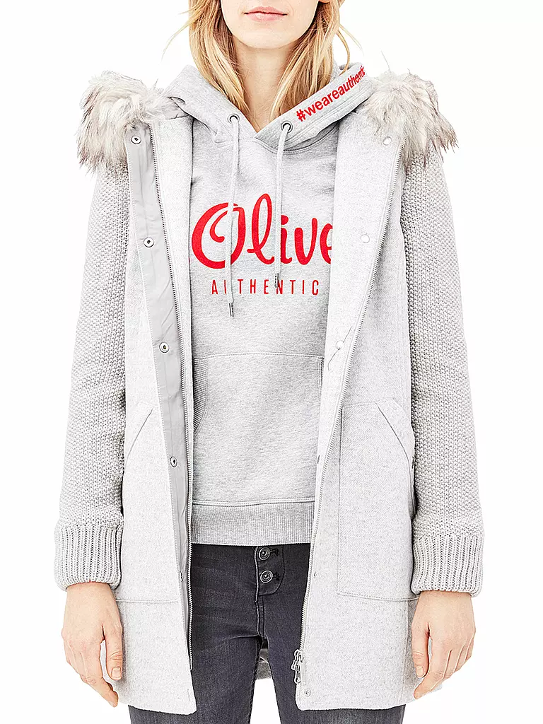 S.OLIVER | Wollmantel mit Strickärmeln | 
