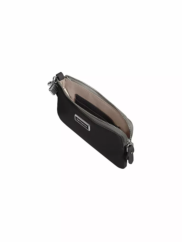 SAMSONITE | Ledergeldbörse " Karissa 2.0 SLG Flat Pouch " black | schwarz