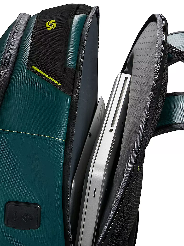 SAMSONITE | Rucksack ECODIVER Medium USB Dark Teal/Lime | petrol