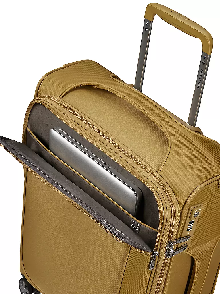 SAMSONITE | Trolley  D'LITE SPINNER 55cm erweiterbar mustard yellow | petrol