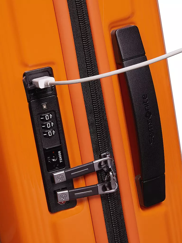 SAMSONITE | Trolley  NUON SPINNER 55cm erweiterbar papaya orange | hellgrün