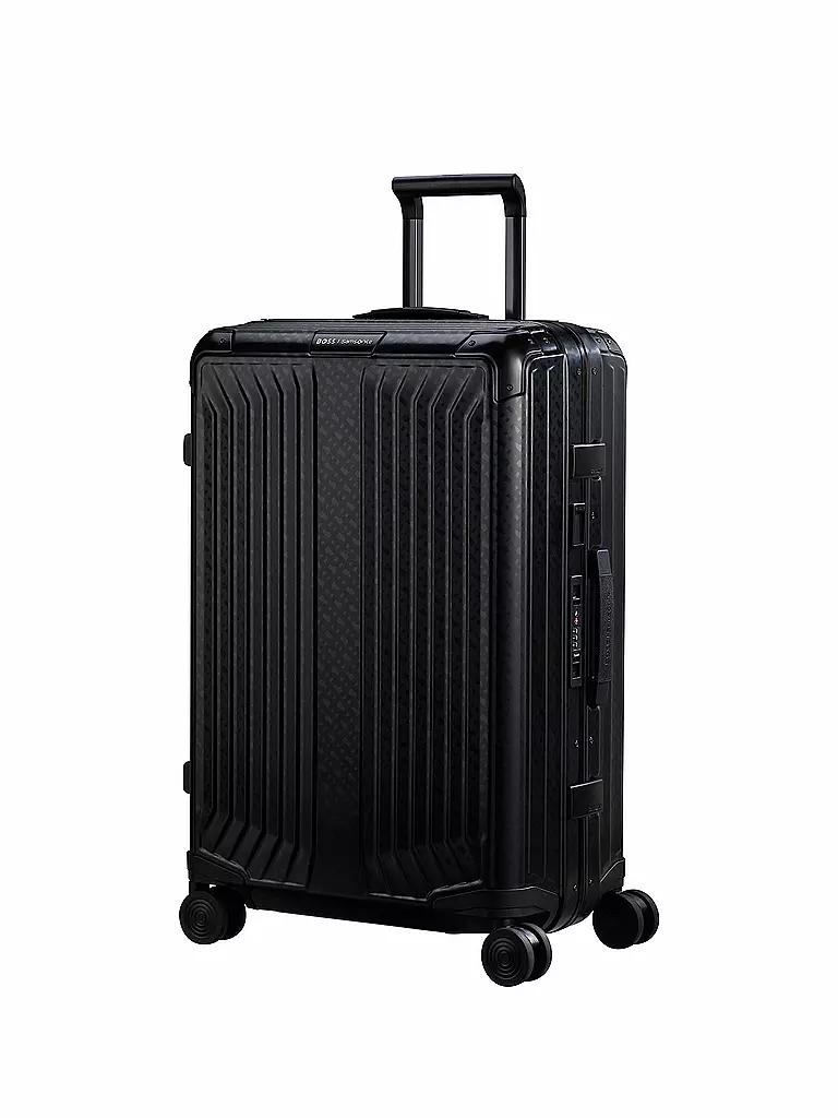 SAMSONITE | Trolley BOSS SPINNER 69cm graphite monogram | schwarz