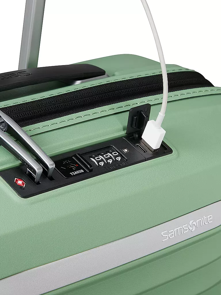 SAMSONITE | Trolley UPSCAPE SPINNER 55cm erweiterbar stone green  | grün