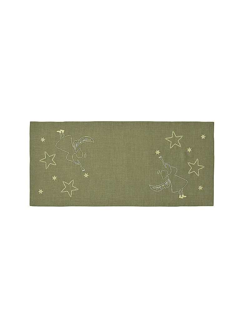SANDER |  Weihnachts Tischläufer 38x85cm STARDUST Sage | olive