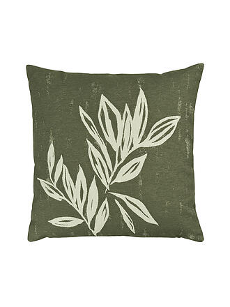 SANDER | Kissenhülle 50x50cm BIG LEAVES Khaki