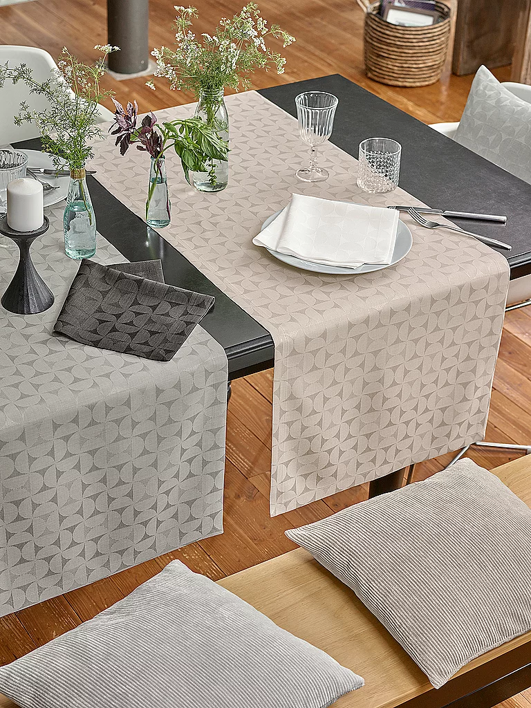 SANDER Nappe 140x210cm ORA JAQUARD Écru blanc