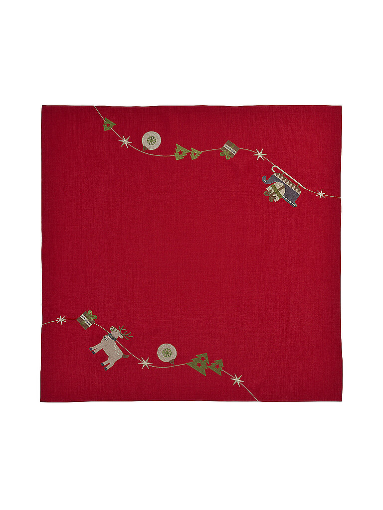 SANDER Nappe de Noël 85x85cm CERF Rouge rouge